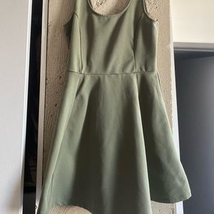 Olive green short babydoll dress